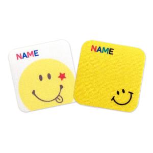 スマイリー シール&アイロン両用ネームタグ | スマイル ネームシール 名前付 ワッペン 入園 入学 にこちゃん