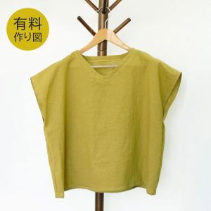 作り図 かんたん!Vネック プルオーバーブラウス｜レシピ パターン トーカイ ブラウス 洋服｜shugale1