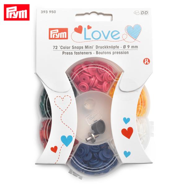 Prym プリム カラースナップ 9.0mm アソートセット（ホワイト・イエロー・ピンク・レッド・ダ...