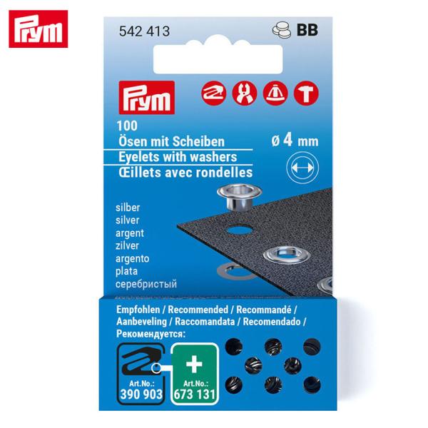 Prym プリム 片面ハトメ 内径4mm シルバー 100組 542413 | ソーング ハトメ カ...