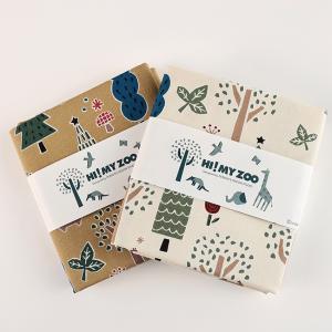 HI! MY ZOO(ハイ マイ ズー) D柄 オックス 50cm カットクロス | 生地 布 布地 はぎれ カット布 コットン100％ 動物柄 アニマル柄 北欧風 北欧調 北欧テイスト
