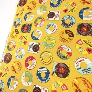 レコード柄 オックス 50cm カットクロス ...の詳細画像2