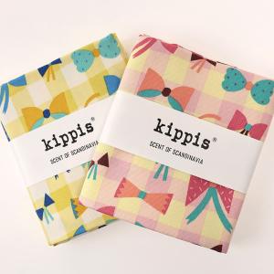 生地 布 kippis 踊るリボン オックス 50cm カットクロス | 布地 はぎれ カット布 キッピス かわいい 北欧調 北欧テイスト 北欧風