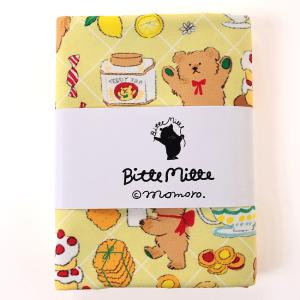 Bitte Mitte クマと紅茶 50cm カットクロス | 生地 布 布地 はぎれ カット布 ビッテミッテ ももろ かわいい