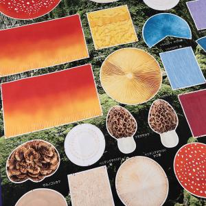 生地 布 インクジェットパネル あやしいキノコ 108×95cm カットクロス | 布地 はぎれ カット布 インクジェットプリント コットン101％