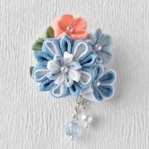 京ちりめん つまみ細工 彩花ブローチ 水色 タカギ繊維 パナミ Panami つまみ細工キット