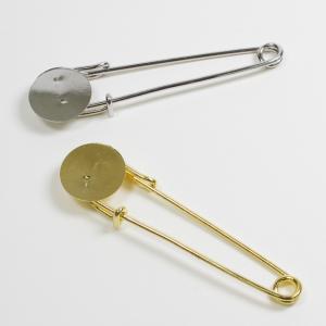 つまみ細工用 円盤付 カブトピン 長さ8.2×直径2cm