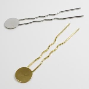 つまみ細工用 円盤付 かんざし 長さ10.7×直径2cm |