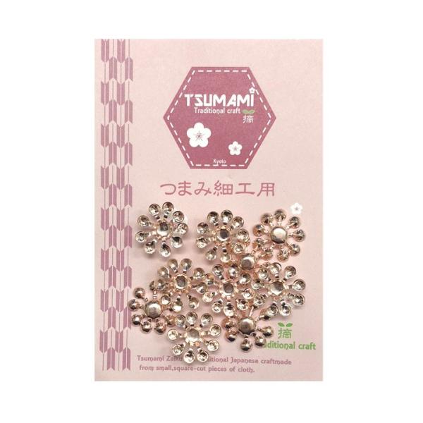 つまみ細工用 座金 C ピンクゴールド 13mm 10個入 TP-60 | 花座金 花座 メタルパー...