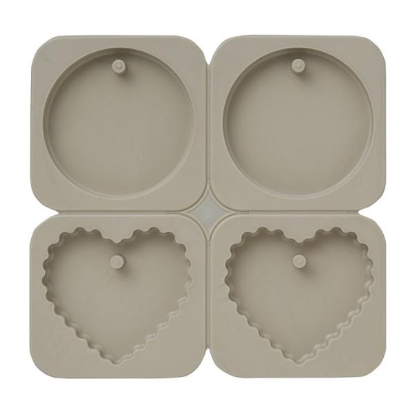 カメヤマキャンドル シリコーン製サシェ用4型セット （サークル&amp;ウエーブハート） 通し穴付き | シ...