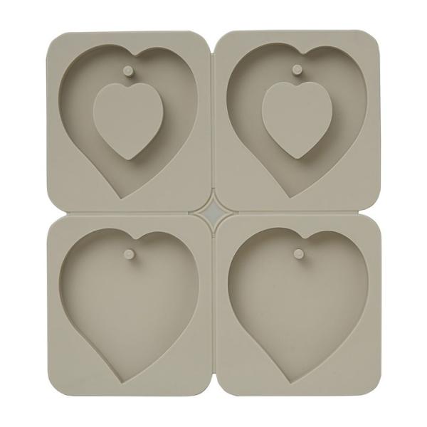 カメヤマキャンドル シリコーン製サシェ用4型セット （ハートリース＆ハート） 通し穴付き | シリコ...