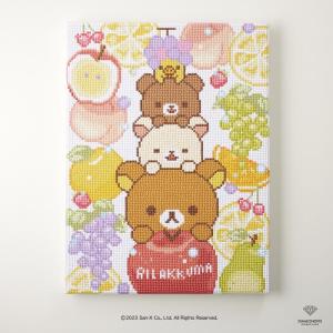 ダイヤモンドフィックス キット リラックマ フルーツでまくまくリラックス♪ DF34-RK004／30×40cm | 東京交易 ダイアモンド アート ビーズ 刺繍 刺繍キット
