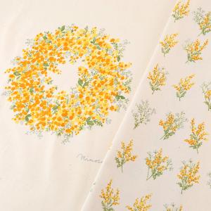 パネル柄 ミモザ オックス 60cm単位 切売り 切り売り 生地 布 布地 コットン100％ 花柄 フラワー柄 パネル ファブリック インテリア