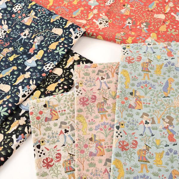 V&amp;A Fabric Collection アリスの冒険 綿麻キャンバス 50cm単位｜切売り 切り...