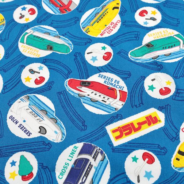 プラレール クレヨン柄 オックス 50cm単位｜切売り 切り売り 生地 布 布地 キャラクター コッ...