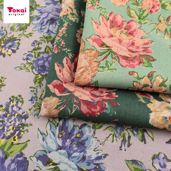 YUWA overgrown roses 綿麻キャンバス 50cm単位｜有輪商店 生地 切売り 切り...