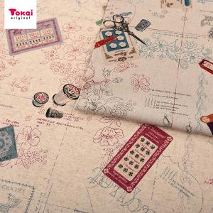 【在庫限り】YUWA Embroiderysketch 綿麻キャンバス 50cm単位｜有輪商店 生地 切り売り 布 布地 コットンリネン ゆうわ レトロ 花柄 フラワー柄 かわいい 上品