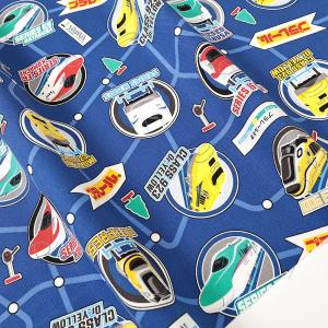 プラレール 路線図柄 オックス 50cm単位 | 切売り 切り売り 生地 布 布地 キャラクター 乗り物 かっこいい