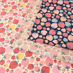 Retro Charm いちご オックス 50cm単位 | 切売り 切り売り 生地 布 布地 苺 ストロベリー かわいい