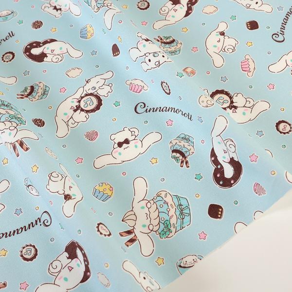 サンリオ シナモロール スイーツ柄 オックス 50cm単位 | 切売り 切り売り 生地 布 布地 コ...