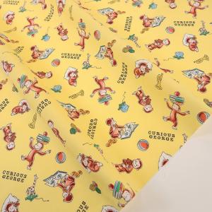 おさるのジョージ ブック柄 オックス 50cm単位 | 切売り 切り売り 生地 布 布地 コットン100％ キャラクター