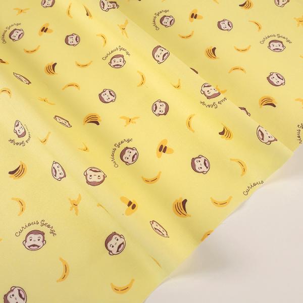 おさるのジョージ フェイス柄 シーチング 50cm単位 | 切売り 切り売り 生地 布 布地 コット...