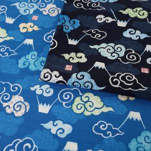 いろは日和 富士山と雲 ツムギクロス 50cm単位 | 切売り 切り売り 生地 布 布地 コットン100％ 和風 和調