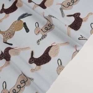 生地 布 KARI ISHIKAWA hopping シーチング 50cm単位 | 切売り 切り売り 布地 イシカワカリ うさぎ ウサギ かわいい