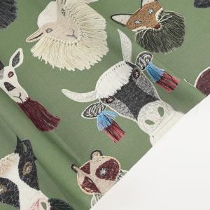 生地 布 KARI ISHIKAWA totems シーチング 50cm単位 | 切売り 切り売り 布地 イシカワカリ かわいい 動物 柄