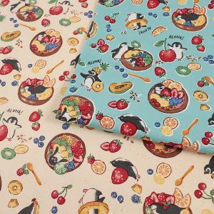 生地 布 Delicious animals アサイーペンギン柄 オックス 50cm単位 | 切売り 切り売り 布地 ぺんぎん かわいい