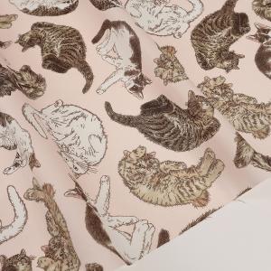 生地 布 365 CAT.ART どこも猫だらけ シーチング 50cm単位 | 切売り 切り売り 布地 かわいい おしゃれ ねこ 猫 ネコ キャット