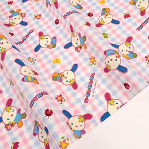 生地 布 サンリオ ウサハナ チェック オックス 50cm単位 | 切売り 切り売り 布地 キャラクター かわいい ハナちゃん