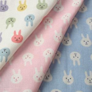 コットンこばやし ダブルガーゼ うさぴょん｜50cm単位の切売り 生地 布