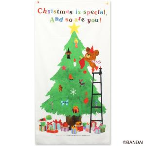 カットクロス くまのがっこう クリスマスパネルオックス 108×58cm｜クリスマスツリータペストリー クリスマスタペストリー クリスマス クリスマスツリー壁紙
