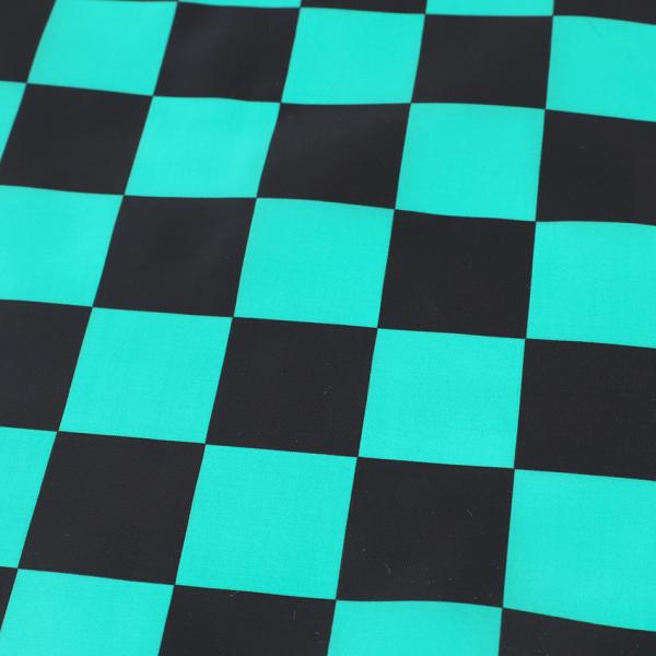 市松模様 緑×黒 ナイロンタフタ 50cm単位｜切売り 切り売り 生地 布 布地 雨 はっ水 和調 ...