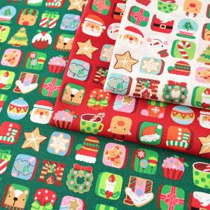 Happy and joyful  クリスマスアイコン スケア 50cm単位｜切売り 切り売り 生地 布 布地 コットン100％ かわいい ディスプレー ディスプレイ 飾り付け