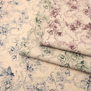 クラフトハートトーカイ YUWA flowers 綿麻キャンバス 50cm単位｜有輪