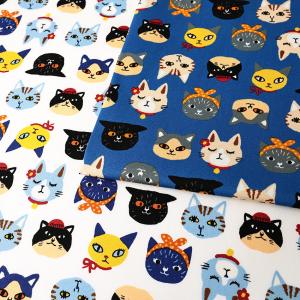 Little Zoo Lovely cats オックス 50cm単位 | 切売り 切り売り 生地 布 布地 コットン100％ ねこ 猫 ネコ キャット にゃんこ かわいい カラフル リトルズー