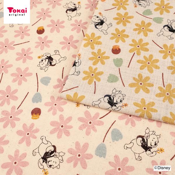 ディズニー プーさん フラワー柄 リネンライクスラブ 50cm単位 | 切売り 切り売り 生地 布 ...