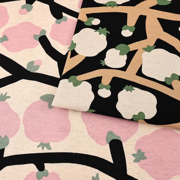 う早この布 ざくろ 綿麻キャンバス 50cm単位 | 切売り 切り売り 生地 布 布地 北欧風 北欧...