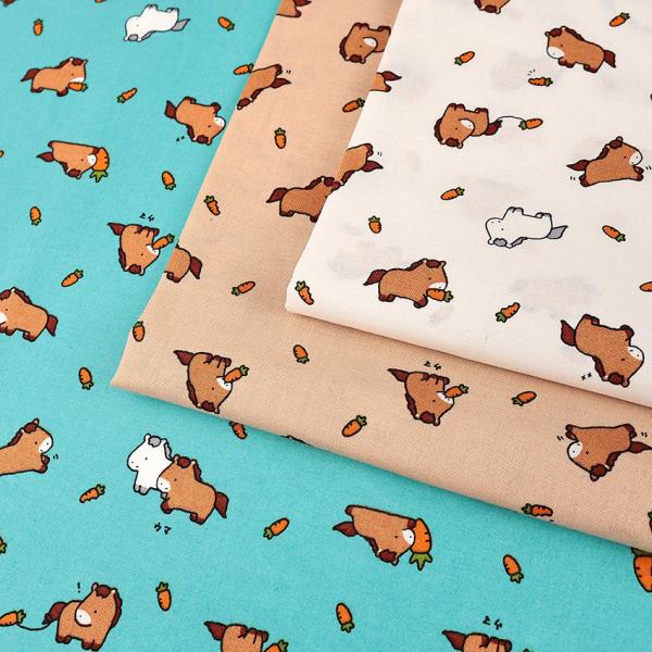 リトルアニマルワールド ウマ シーチング 50cm単位 | 切売り 切り売り 生地 布 布地 コット...