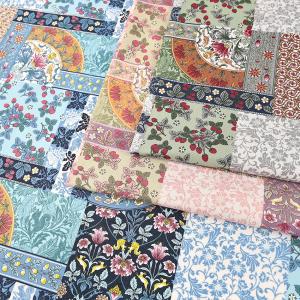 Art Nouveau Symphony animal forest シーチング50cm単位 | 切売り 切り売り 生地 布 布地 アールヌーボー シンフォニー 花柄 フラワー柄 ボタニカル柄 植物柄