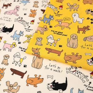 オックス 生地 わんこの笑顔 犬柄 いぬ わんこ プードル パグ チワワ