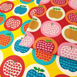 フルーツ in フルーツ リンゴ オックス 50cm単位 | 切売り 切り売り 生地 布 布地 アップル 林檎 果物
