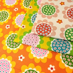 フルーツ in フルーツ フラワー オックス 50cm単位 | 切売り 切り売り 生地 布 布地 花柄 植物 北欧風