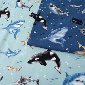 海の仲間たち オックス 50cm単位 | 切売り 切り売り 生地 布 布地 コットン100％ かっこいい 海の生き物