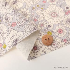 フラワー柄 顔料プリント オックス 50cm単...の詳細画像3