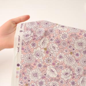 フラワー柄 顔料プリント オックス 50cm単...の詳細画像4