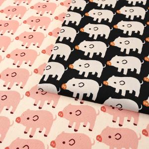 BOO BOO PIG!  オックス 50cm単位 | 切売り 切り売り 生地 布 布地 コットン100％ ぶた ブタ かわいい