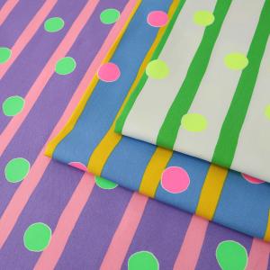 ネオンPOP ストライプドット オックス 50cm単位 | 切売り 切り売り 生地 布 布地 普通地 丈夫 ネオンカラー